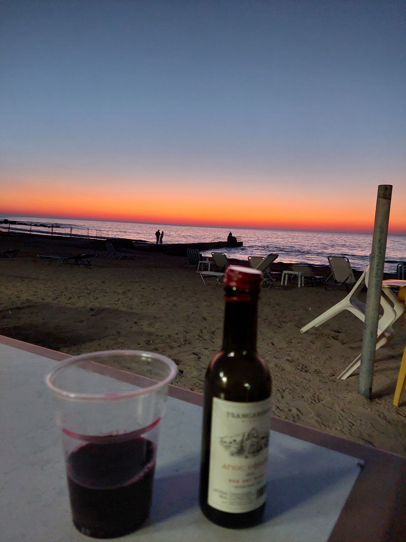 Cheap wine and a pricelss sunset