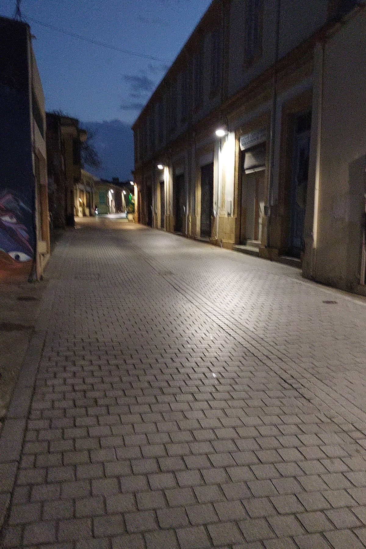 A dark street in Nicosia
