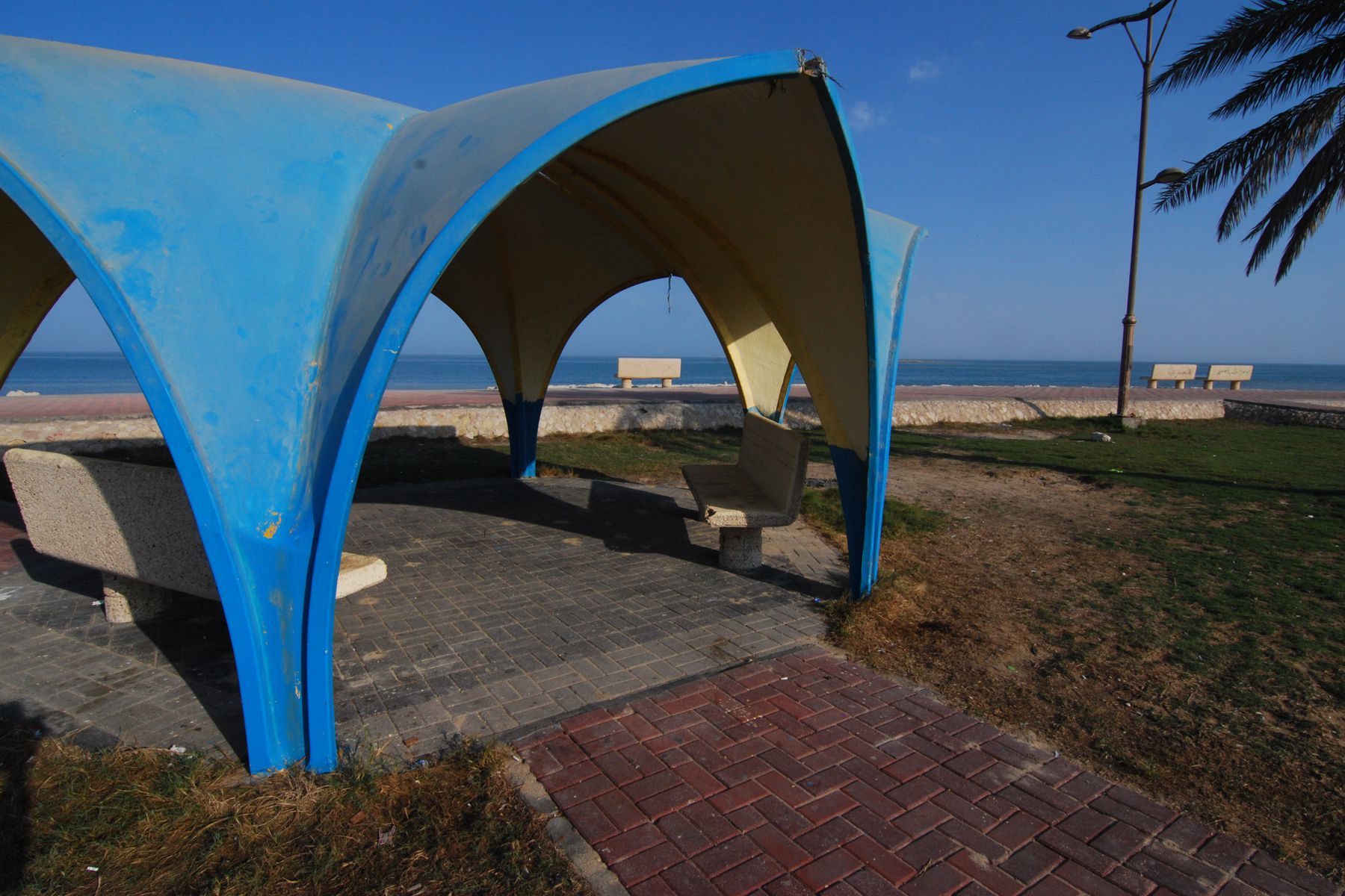 Hut on empty seaside