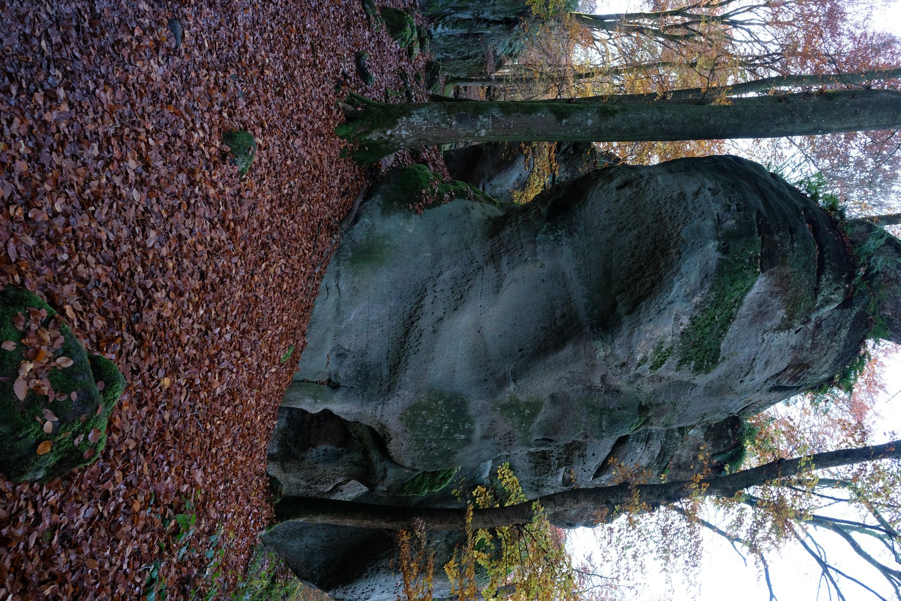 Echternach E1 trail - massive statuesque stone