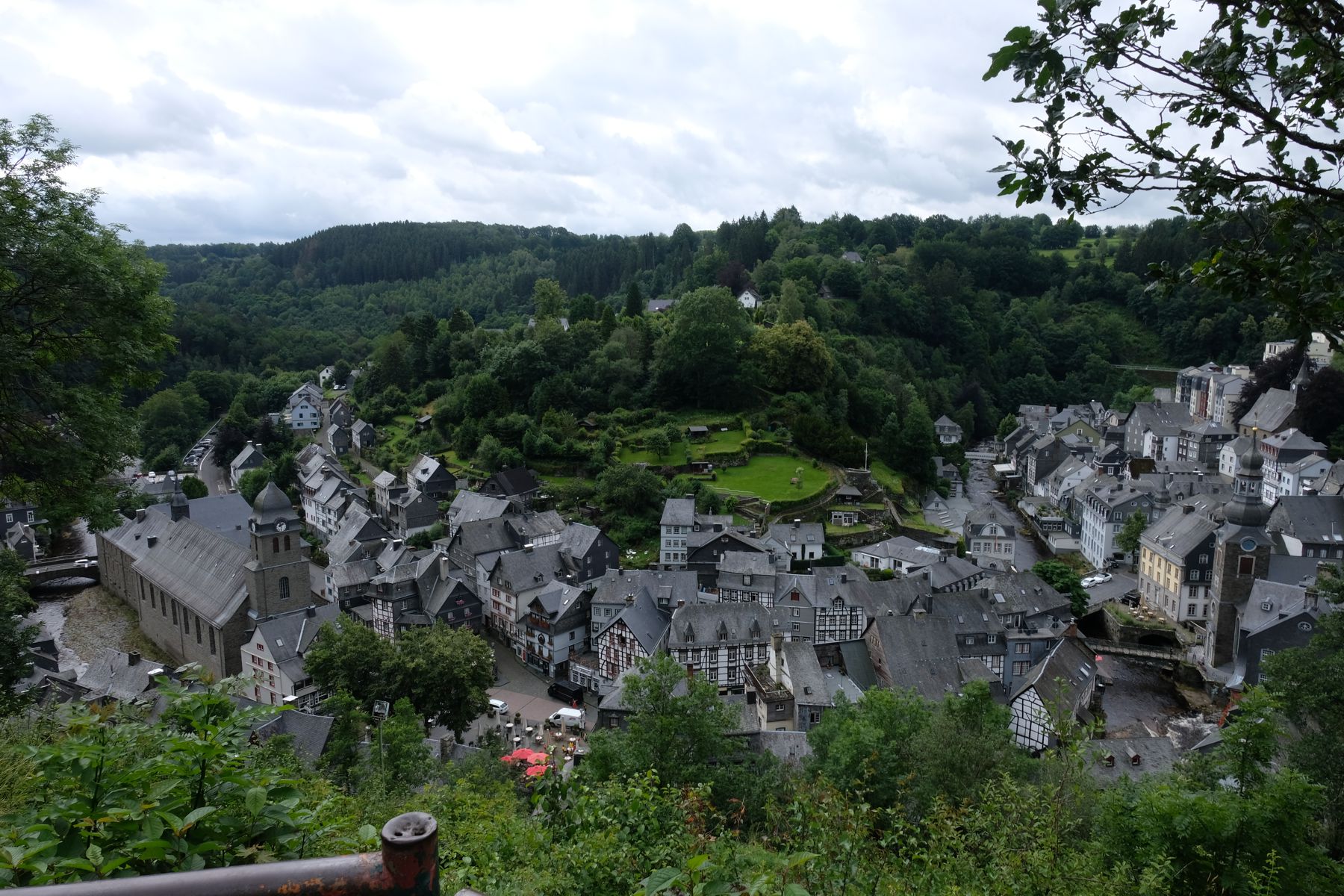 View of Monschau from footpath.