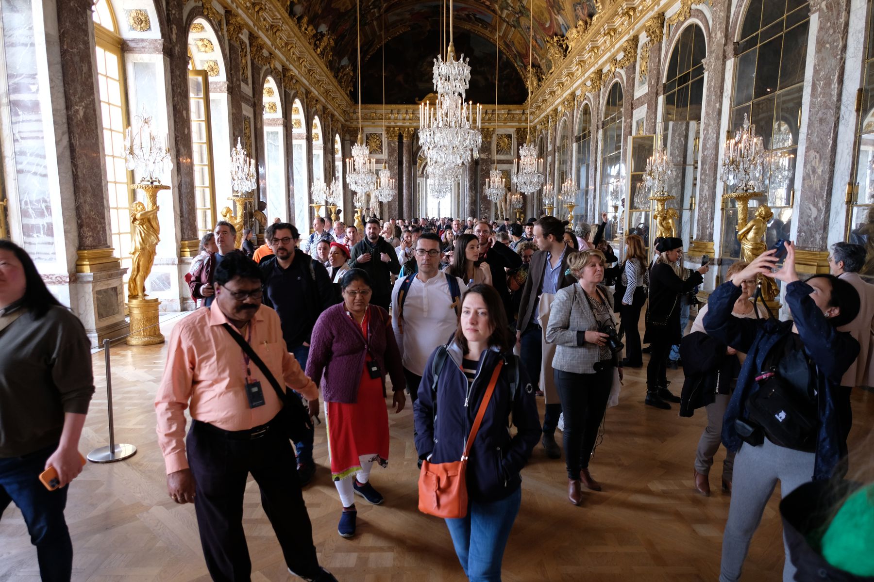 And the crowd inside Versailles.