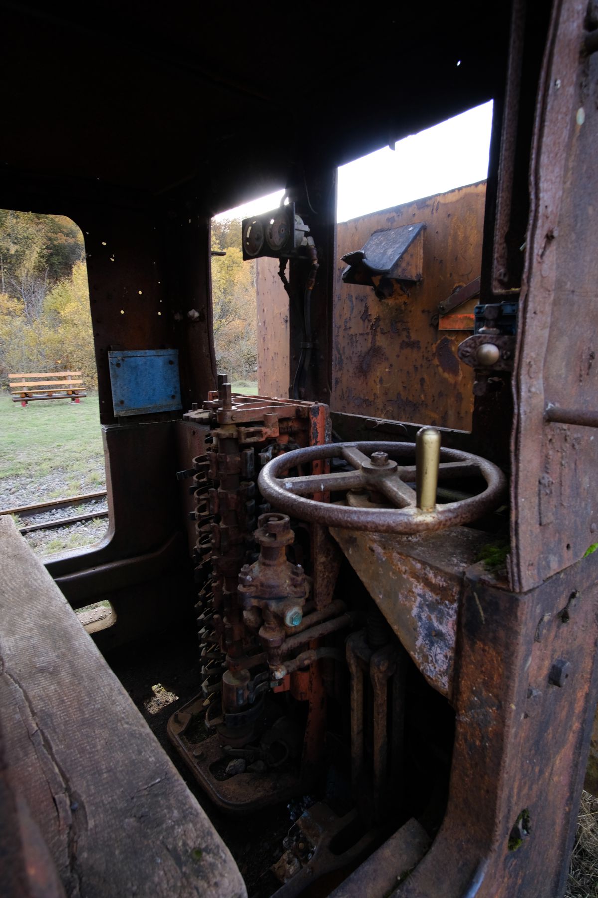 Abandoned coal train engine - inside