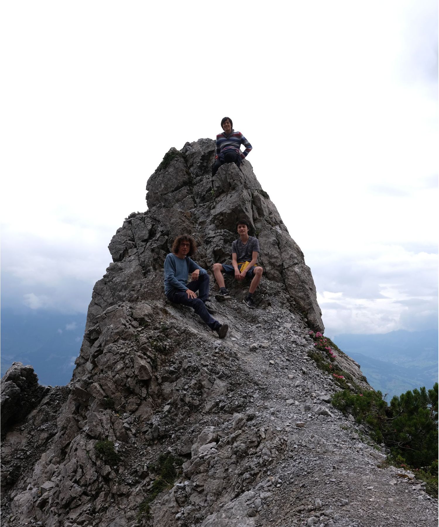 My sons and I stting on outcrop