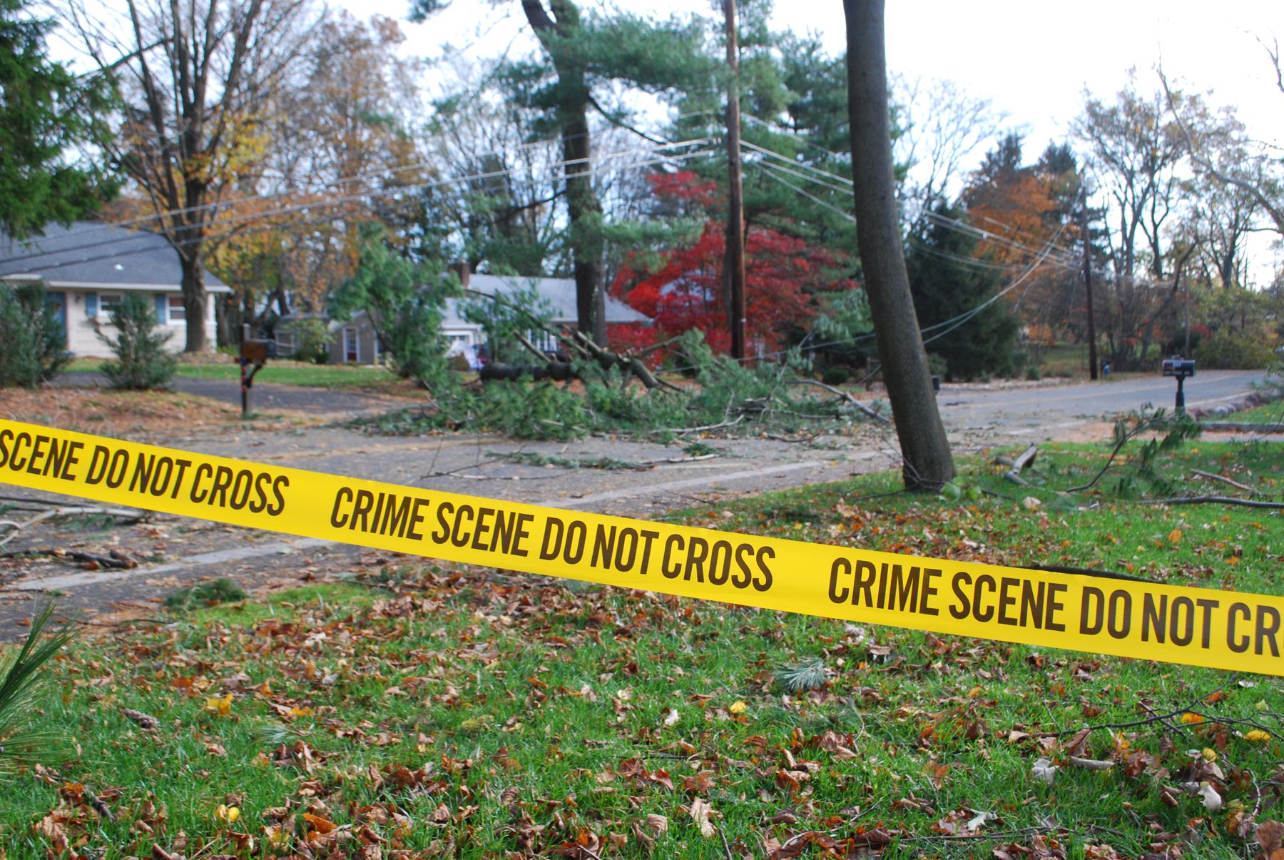 Hurricane Sandy: Police crime scene tape