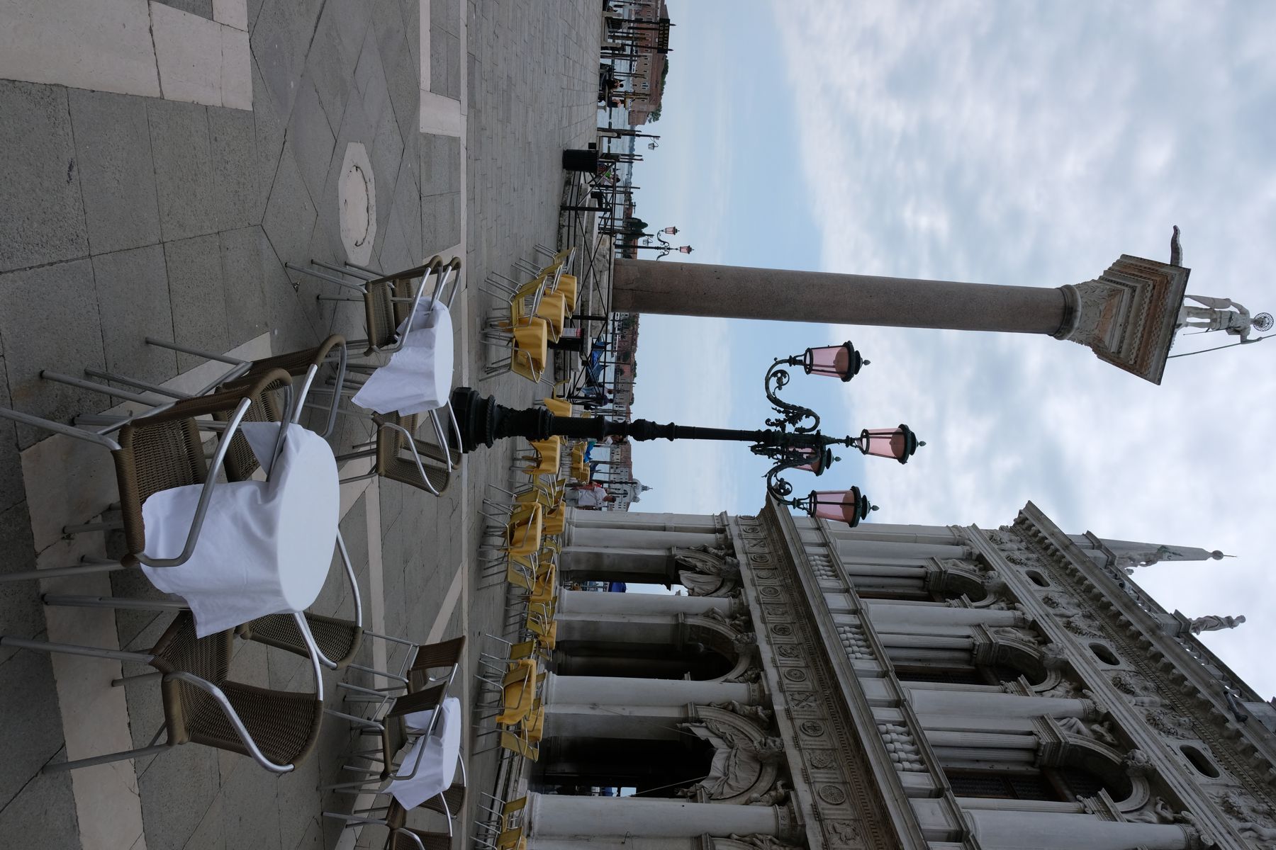 Empty cafés in Piazza san Marco